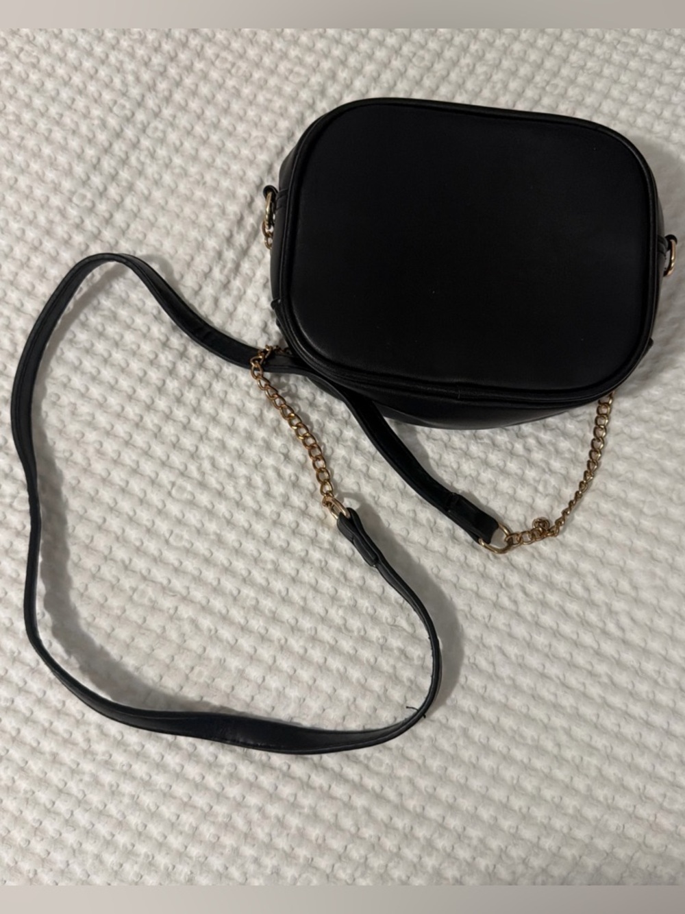 Classic Black Crossbody Bag with Gold Chain